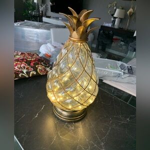 Metal glass pineapple decorative lantern